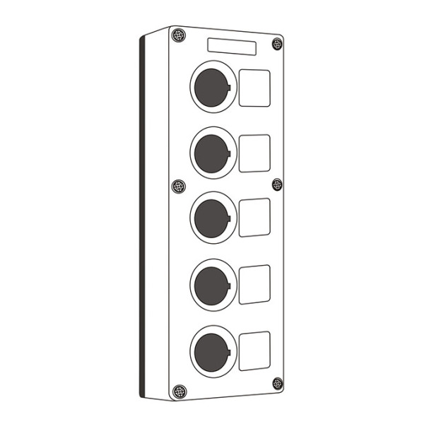 Корпус кнопочного поста Promfactor BOXP2-5 IP54 на 5 мест (BOXP2-5) - фото №1