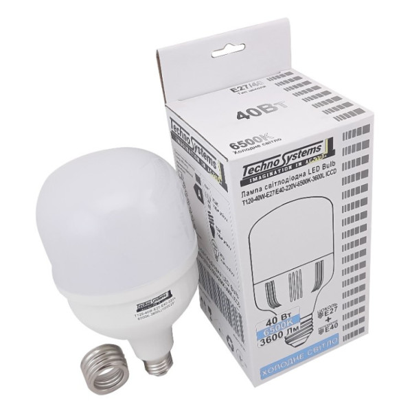 Светодиодная лампа TNSy LED Bulb-T120-40W-E27-E40-220V-6500K-4200L GOLDEN (TNSy5000181) - фото №4