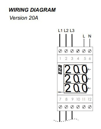 Трифазний амперметр F&F DMA-3RMS 100-265В AC - фото №8