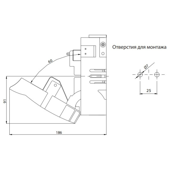 Роз'єднувач Eti HVL EK 00 1P 160A (1701410) - фото №2
