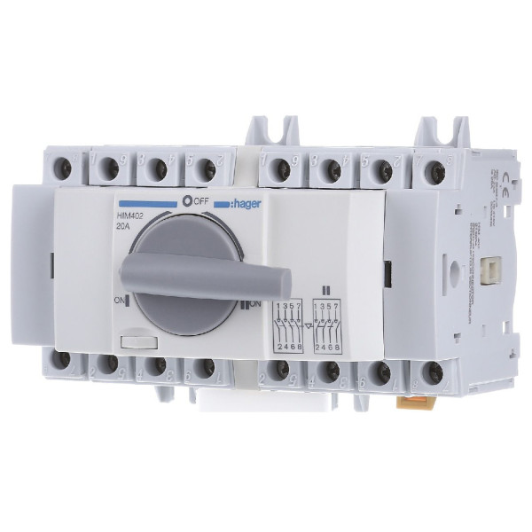 Перемикач Hager HIM402 I-0-II 20А 400/690В 4P 7м