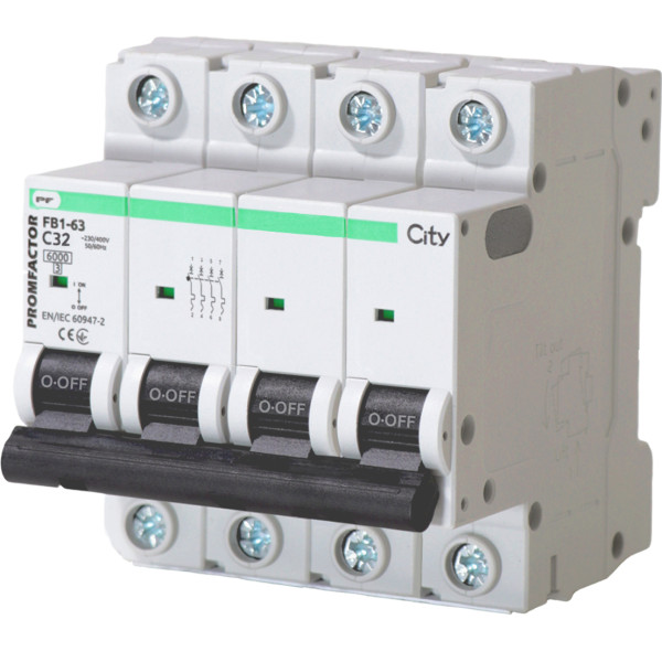 Автомат защиты сети Promfactor CITY FB1-63 4P C 32A 6кА (FB1CI4032)