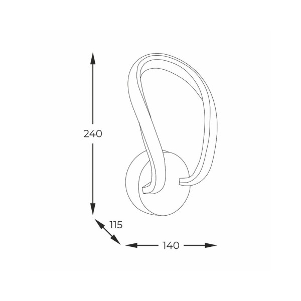 Бра, настенный светильник Zuma Line 19600W-BK Erda Led 1x8W 3000K-6000K 480Lm IP20 - фото №1