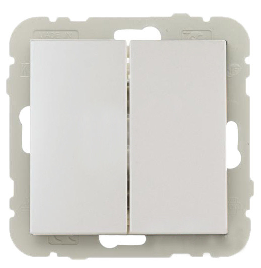 Двухклавишный выключатель Logus 21061 TGE 10АХ 250В (лед)