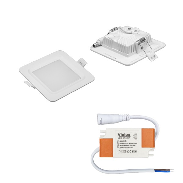 Світильник LED даунлайт Violux ALUMIN 6W 4200K квадрат IP20 ( 121250 ) - фото №7