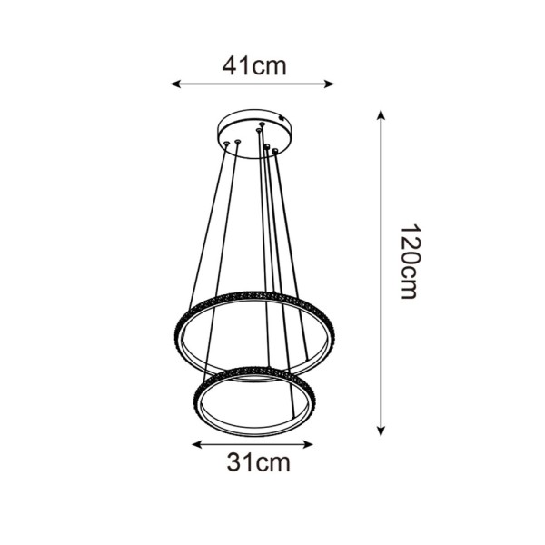 Підвісний світильник, люстра Zuma Line 5905316626515 Ride LED 2x36W 4000K 2200Lm IP20 чорний - фото №1