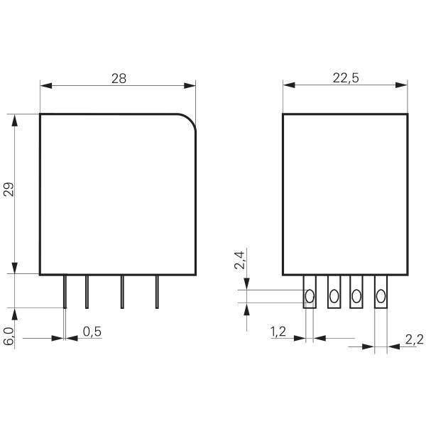 Мініатюрне реле Schrack PT570LC4 24В DC 6А - фото №1