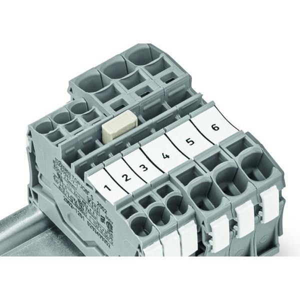 Изолированная гребенчатая перемычка Wago 2002-404/000-006 на 4 контактов 25А (синяя) - фото №5