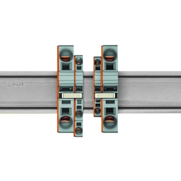 Изолированная гребенчатая перемычка Wago 2002-404/000-006 на 4 контактов 25А (синяя) - фото №7