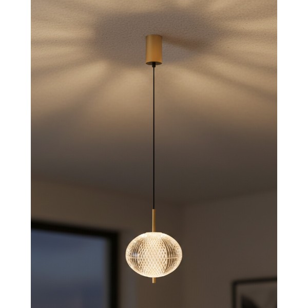 Підвісний світильник, люстра Zuma Line 5905316693449 Galatea LED 1x6.5W 3000K/4500K/6500K 589Lm IP20 золотий - фото №1