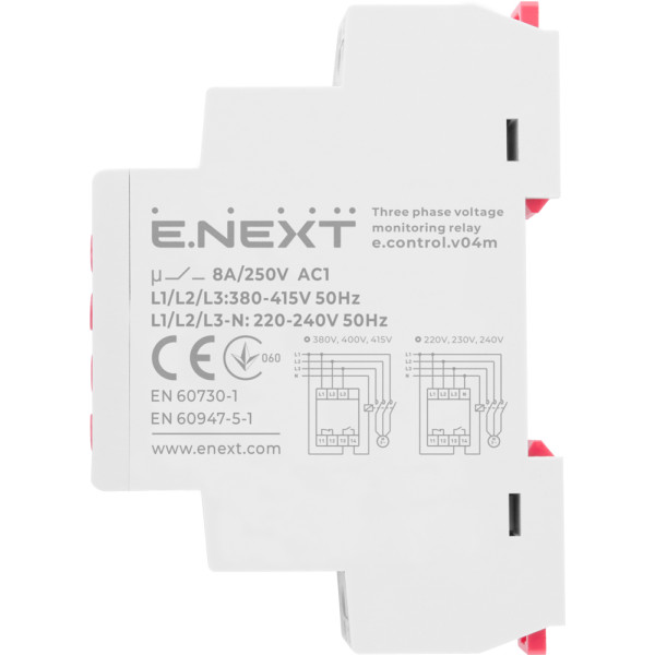 Регульоване трифазне реле контролю фаз E.Next e.control.v04m (p0690021) - фото №2