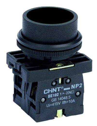 Пластикова кнопка Chint NP2-EA21 1NO чорна IP40 (574084)