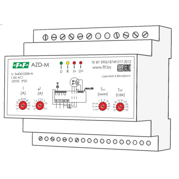 Автомат защиты двигателя F&F AZD-M-02 3х220/400В - фото №2