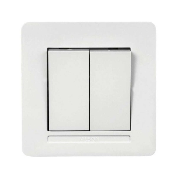 Вимикач Nilson Selene білий 2кл ( 23111003 )