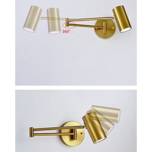 Бра, настінний світильник Kloodi WA-CAPRI D60 3K GD LED 1x5W 130Lm IP20 золотий - фото №4