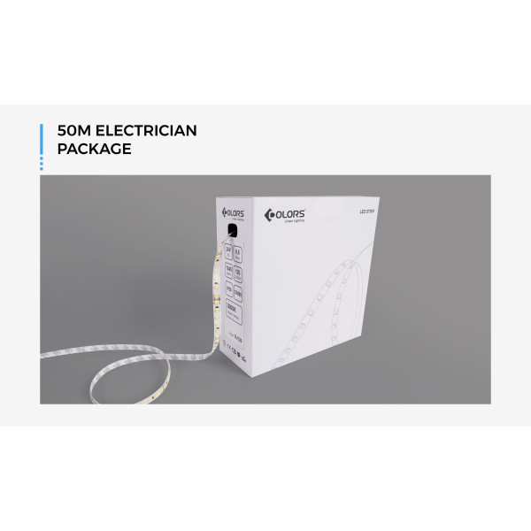 LED лента COLORS 60-2835-12V-IP20 4,4W 475Lm 3000K 50м (DJ60-12V-8mm-WW8_DP50) - фото №1