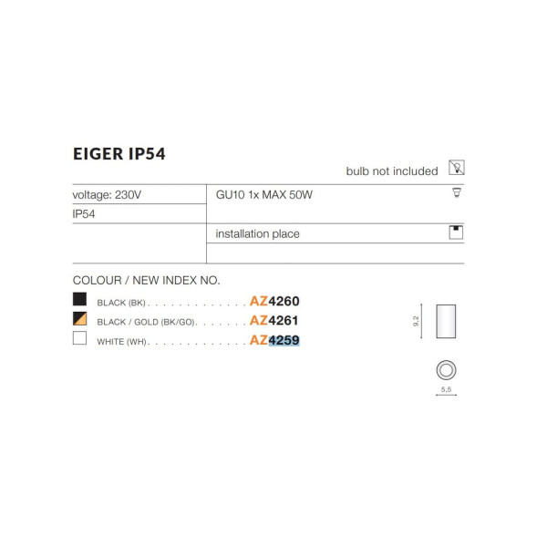 Точечный светильник AZzardo AZ4259 Eiger Ip54 Wh - фото №4