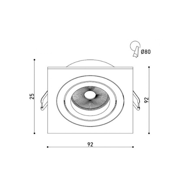 Точечный светильник Kloodi KD-BASE SQ92 GU10 1x10W IP20 Wh - фото №1
