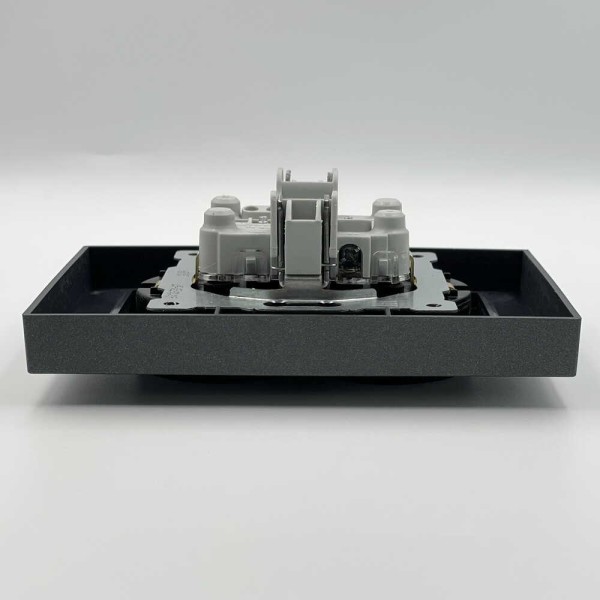 Розетка EL-BI VEGA антрацит матовый 2-я с заземлением ( 510-016730-907 ) - фото №4