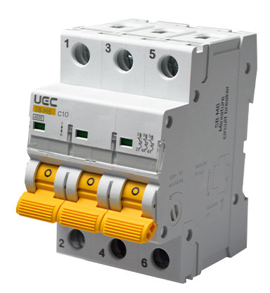 Автоматичний вимикач UEC SB-M8 3P 10A C 4,5кA (MCB45-3-010-C)