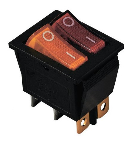 Переключатель TNSy KCD2-2101N Y+R/B с подсветкой желтый+красный (TNSy5500811)