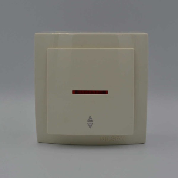 Выключатель Nilson Themis кремовый 1кл проходной с подсветкой ( 26121008 ) - фото №1