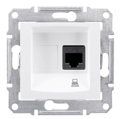 Розетка компьютерная белая Sedna