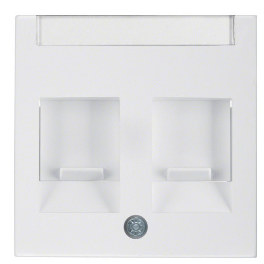 Накладка для суппортов под 2 модуля RJ12/RJ45, полярная белизна Berker S.1