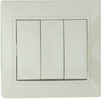 Вимикач 3-кл. кремовий Mira, Lezard