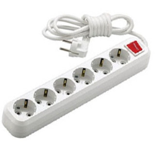 Подовжувач Sokol на 6 гнізд з заземленням та вимикачем ПВС 3x1,5 10м (7.5.1.166184)