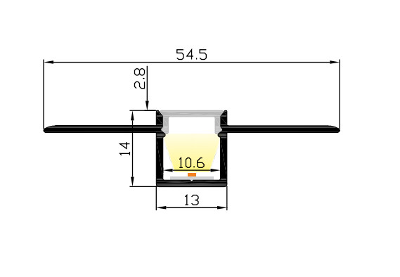 LED-профиль MLG под шпаклевку LD5414 с рассеивателем, 2 метра - фото №2