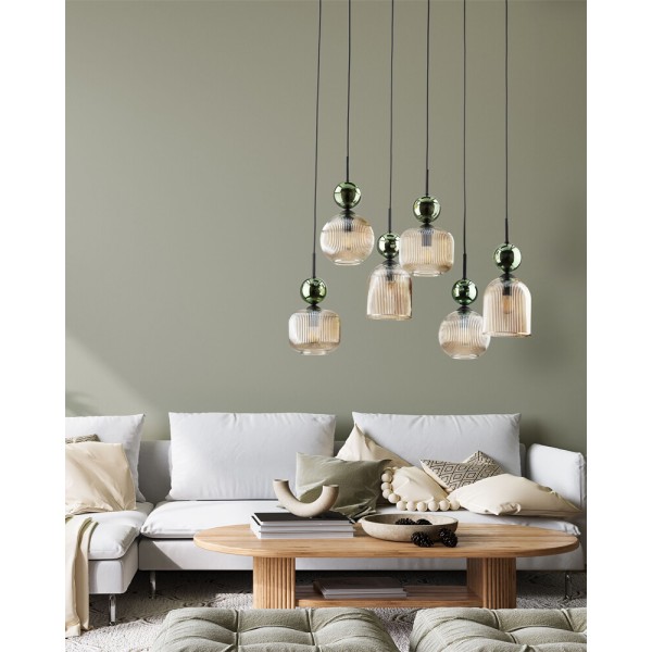 Подвесной светильник, люстра TK Lighting 11150 Sophia E14 6x10W IP20 зеленый - фото №1