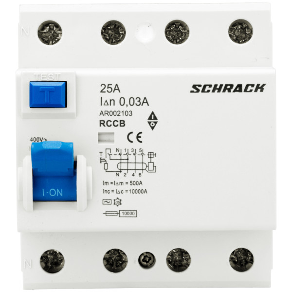 ПЗВ Schrack AR002103 10кА 25А 30мА 3P+N тип AC - фото №1
