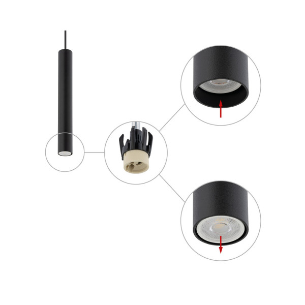 Подвесной светильник, люстра Nowodvorski 10771 Fourty M GU10 1x10W IP20 черный - фото №3