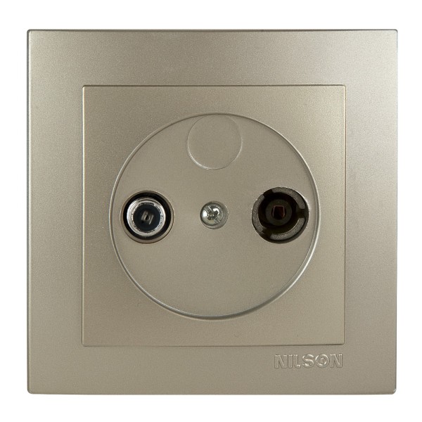 Розетка Nilson Touran золото TV-SAT прохідна ( 24151036 )