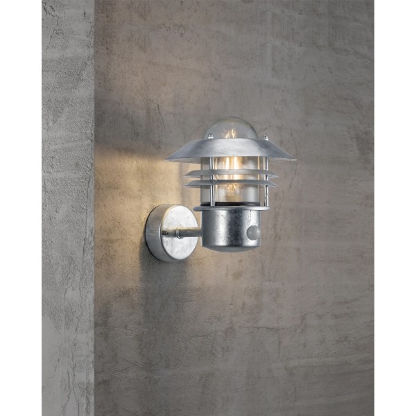 Вуличний світильник з датчиком руху Nordlux 25031031 Blokhus E27 1x60W IP54 сріблястий - фото №1