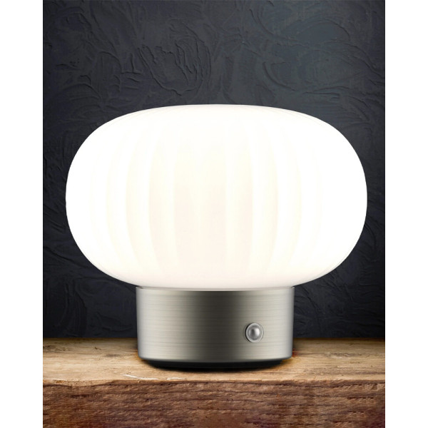 Настольная лампа с аккумулятором Goldlux 329844 Latte Led 1x1.8W 2700K 150Lm IP20 Серебряная - фото №1