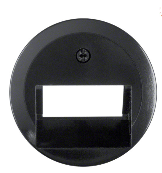 Центральна панель для подвійної комунікаційної розетки чорна Berker 1930