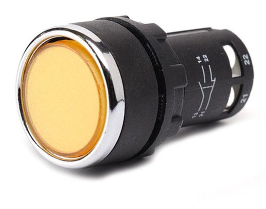 Кнопка моноблочна EMAS MB102DS (1НО+1НЗ) жовта