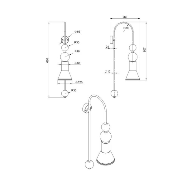 Бра, настінний світильник Pikart 9302-9 - фото №1