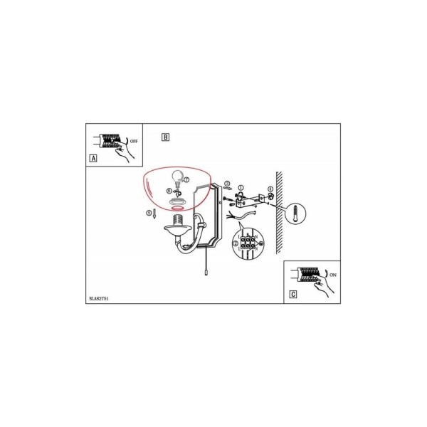 Бра, настінний світильник Eglo / Егло 82751 Savoy - фото №2