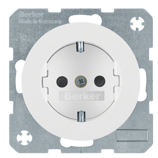 Розетка с з/к и шторками полярная белизна Berker R.x