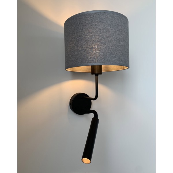 Бра, настінний світильник Nowodvorski 9071 Hotel Plus E27+G9 2x10W+10W IP20 сірий - фото №1