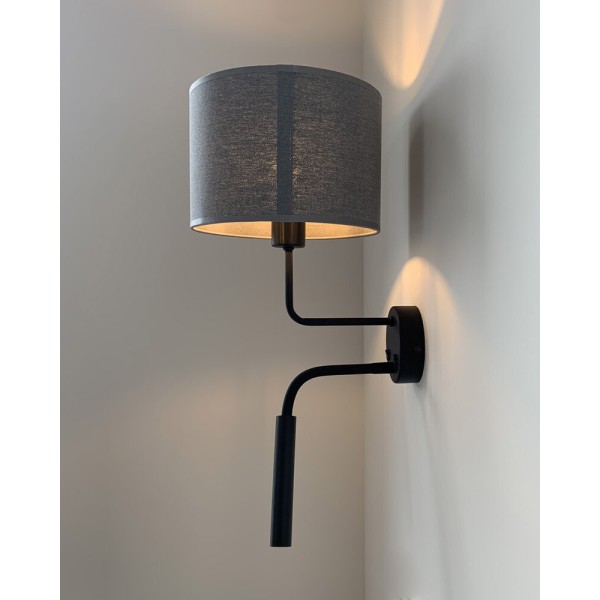 Бра, настінний світильник Nowodvorski 9071 Hotel Plus E27+G9 2x10W+10W IP20 сірий - фото №2