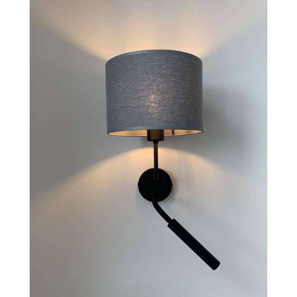 Бра, настінний світильник Nowodvorski 9071 Hotel Plus E27+G9 2x10W+10W IP20 сірий - фото №4