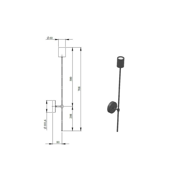 Бра, настенный светильник Pikart 26221 Lc GU10 1x60W IP20 - фото №3