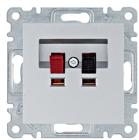 Акустическая розетка Hager WL3312 Lumina (серебристая)