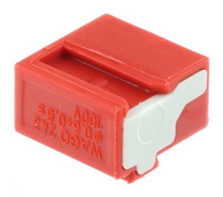 Мікро-клема для розподільних коробок, на 4 провідники, 243-804 червона, WAGO - фото №1