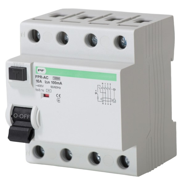 Пристрій захисного відлючення Promfactor FPR-AC 16А/0,1A 4P АС (FPR4016100AC)