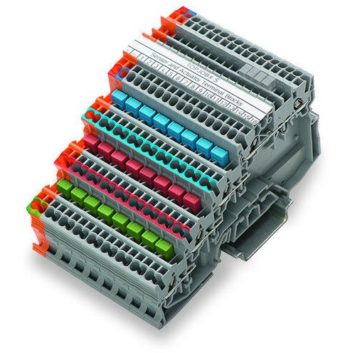 Ізольована гребінчаста перемичка Wago 2000-404/000-006 на 4 контактів 14А (синя) - фото №2